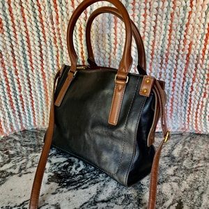 Fossil black and brown purse crossbody
